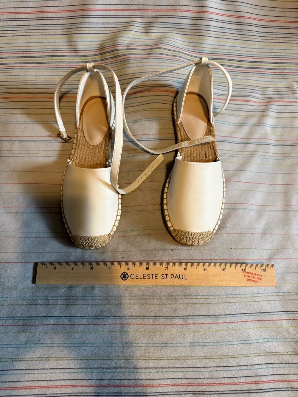 Forever 21 Cream Espadrille Ankle-Tie Flats
